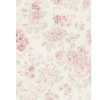 Master bedroom wallpaper vintage pink floral design - TenStickers
