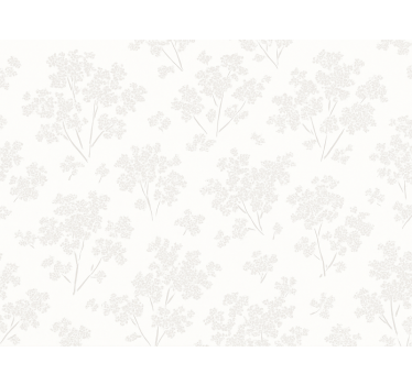 Master bedroom wallpaper simple white flowers - TenStickers