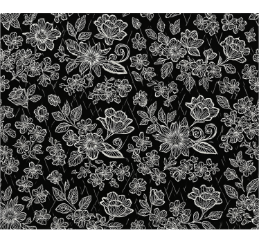 Master bedroom wallpaper in dark floral design - TenStickers
