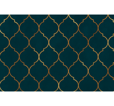 Master bedroom wallpaper blue and gold moroccan design - TenStickers