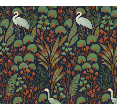 Master bedroom wallpaper exotic asian nature design - TenStickers