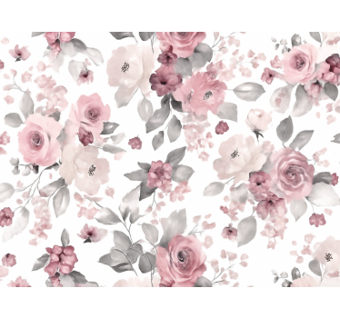 Master bedroom wallpaper grey delicate blossom pattern - TenStickers