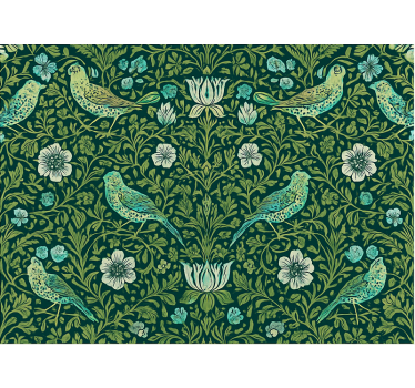 Master bedroom wallpaper ornamental floral & bird - TenStickers