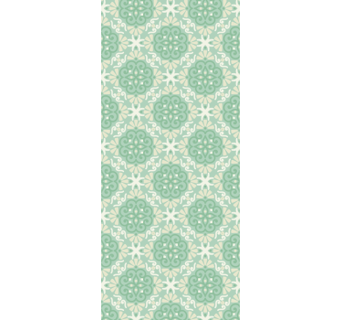 Bedroom wallpaper nordic style green floral design - TenStickers