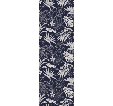 Bedroom wallpaper gray tropical hamptons design - TenStickers