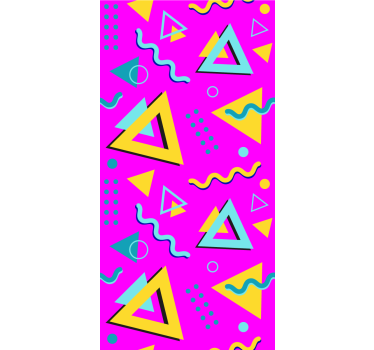 Bedroom wallpaper memphis retro 80s geometric shapes - TenStickers