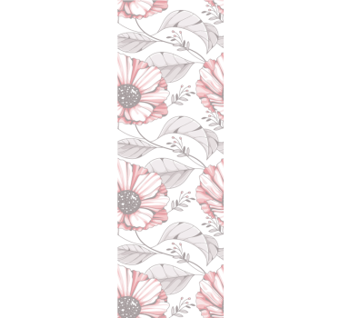 Bedroom wallpaper elegant pink magnolia design - TenStickers