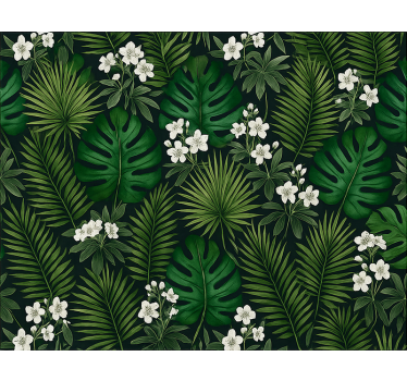 Green exotic nature bedroom wallpaper - TenStickers