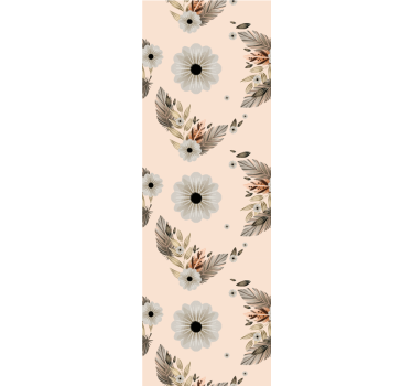 Bedroom wallpaper pink and black pastel floral pattern - TenStickers