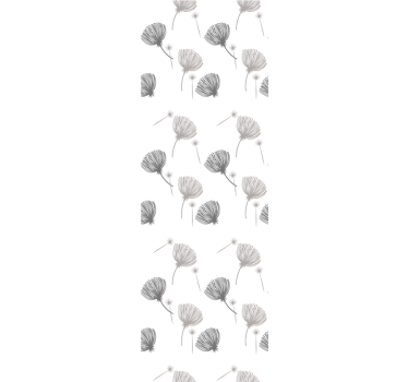 Bedroom wallpaper meadow flowers pattern on white - TenStickers