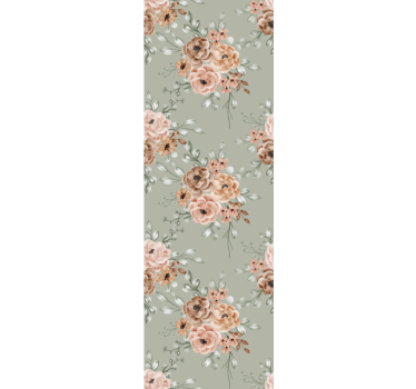 Bedroom wallpaper vintage roses on mint green - TenStickers