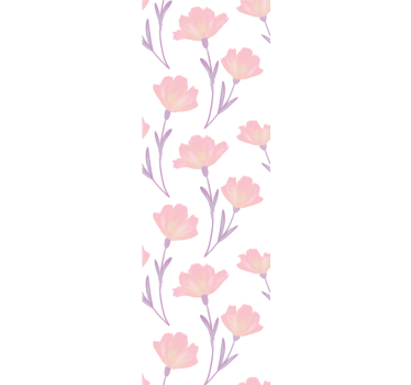 Bedroom wallpaper minimalistic watercolor wildflowers - TenStickers