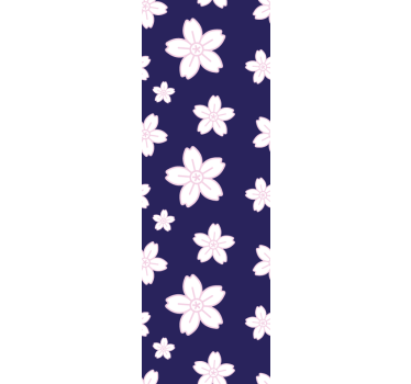 Bedroom wallpaper vintage plum blossom blue background - TenStickers