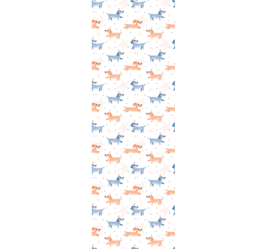Bedroom wallpaper featuring adorable crowned dogs - TenStickers