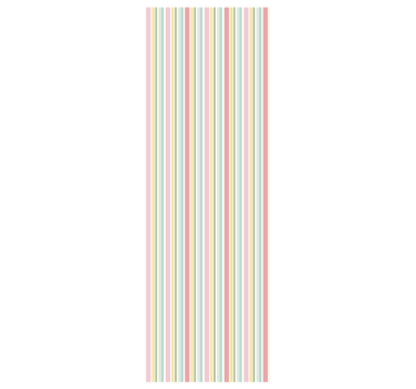 Bedroom wallpaper horizontal pastel multicolor stripes - TenStickers