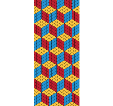 Bedroom wallpaper rubik's cube original pattern - TenStickers
