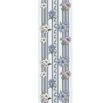 Bedroom wallpaper floral vintage stripe design - TenStickers