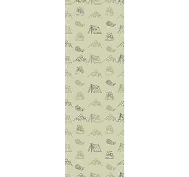 Bedroom wallpaper hand drawn camping items - TenStickers