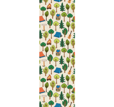 Bedroom wallpaper camping gear guitars flashlight bee - TenStickers
