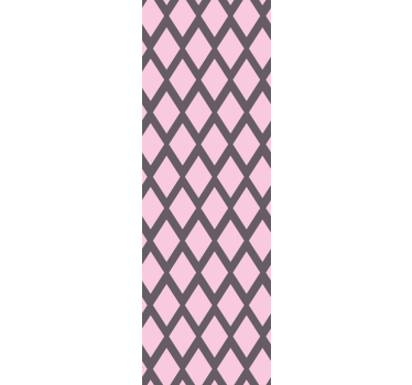 Bedroom wallpaper in pink and gray rhombuses design - TenStickers