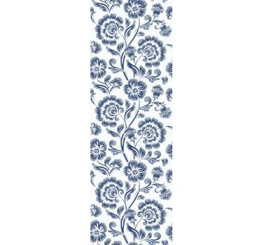 Bedroom wallpaper blue flowers grandmillenial design - TenStickers