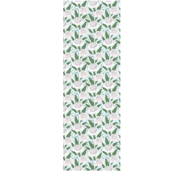 Bedroom wallpaper white flowers grandmillenial design - TenStickers
