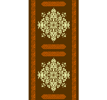 Bedroom wallpaper in abstract brown and yellow design - TenStickers