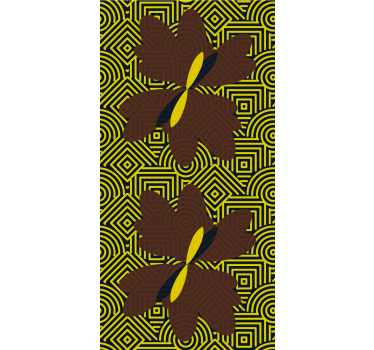 Bedroom wallpaper in african style brown and yellow - TenStickers