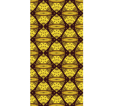 Bedroom wallpaper african style abstract art yellow pattern - TenStickers