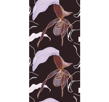 Bedroom wallpaper african style purple orchid design - TenStickers