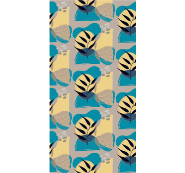 Bedroom wallpaper in african blue abstract design - TenStickers