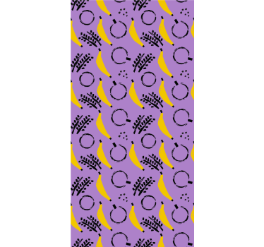 Bedroom wallpaper african style purple banana design - TenStickers