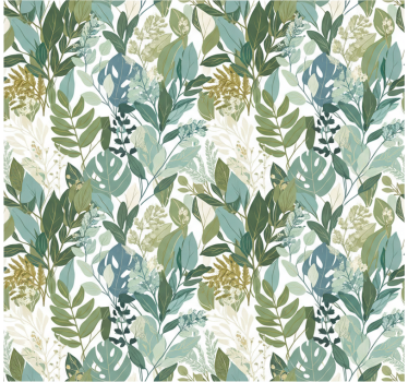Leaf wallpaper soft botanical greenery - TenStickers