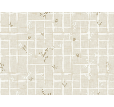 Beige wallpaper in cream color with linen texture - TenStickers