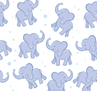 Childrens wallpaper Little Elephant and Bubles - TenStickers