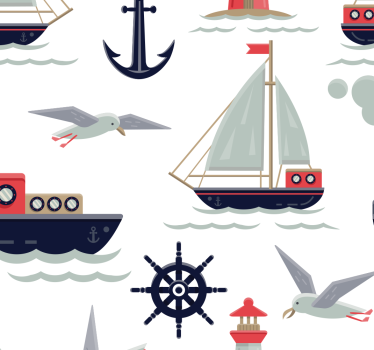 Childrens wallpapee Navy motifs - TenStickers