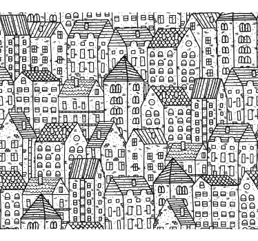 Pattern Wallpaper Play Houses - TenStickers