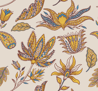 Paisley Flower Set Bedroom Wallpaper - TenStickers