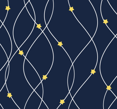 Yellow stars on blue background starry wallpaper - TenStickers