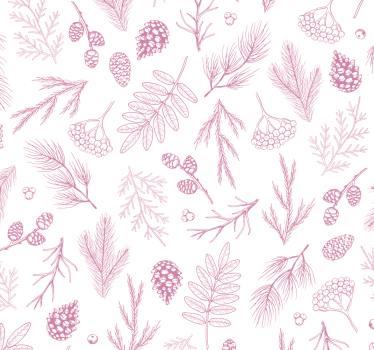 White background with pink pine toilet wallpaper - TenStickers