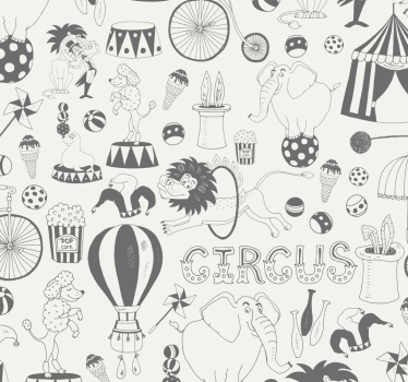circus nordic colour wallpaper Kids Wallpaper - TenStickers