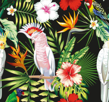 Bright Colour Parrots Cool animal wallpaper - TenStickers