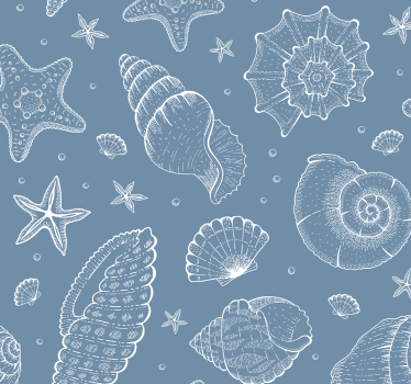Sea Shell Motifs fish wallpaper - TenStickers