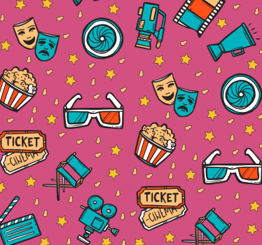 Movie Night - Girl Kids Wallpaper - TenStickers