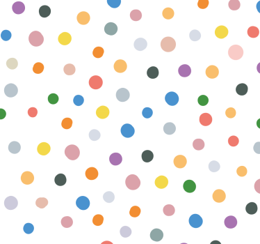 Colorful dots on white Circle Wallpaper - TenStickers