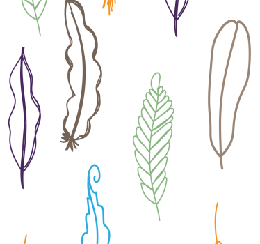 Leaf wallpaper sketch leaf designs - TenStickers