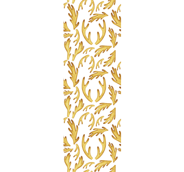Golden Foliage Pattern leaf wallpaper - TenStickers