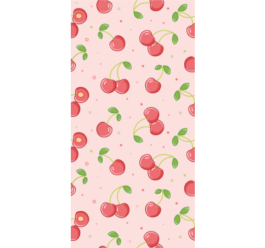 Cherry Pattern master bedroom wallpaper - TenStickers