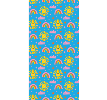 Blue rainbows Kids Wallpaper - TenStickers