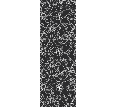 Floral Outline leaf wallpaper - TenStickers